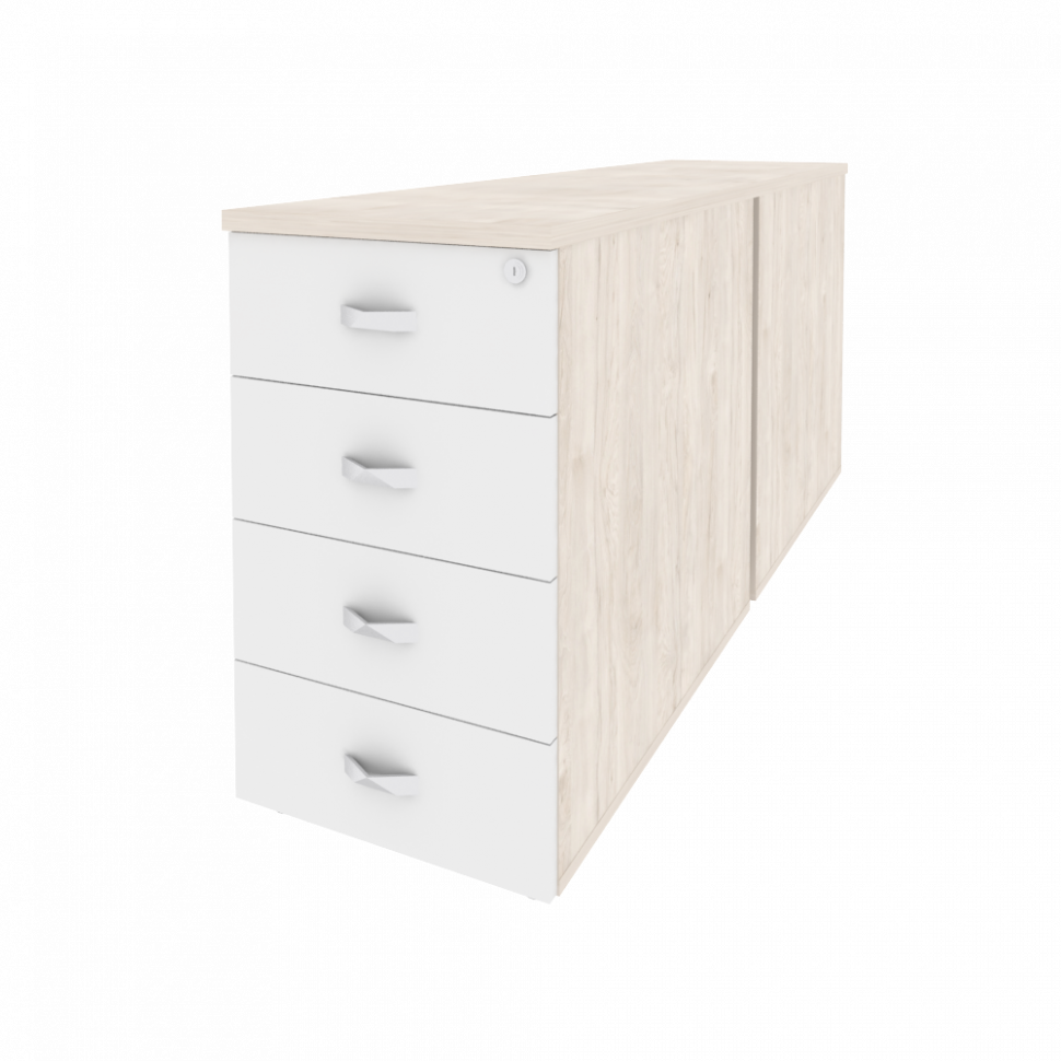 Onix Тумба двойная приставная/опорная O.TPO-2.8 Денвер Светлый/Белый Бриллиант 432*1635*750