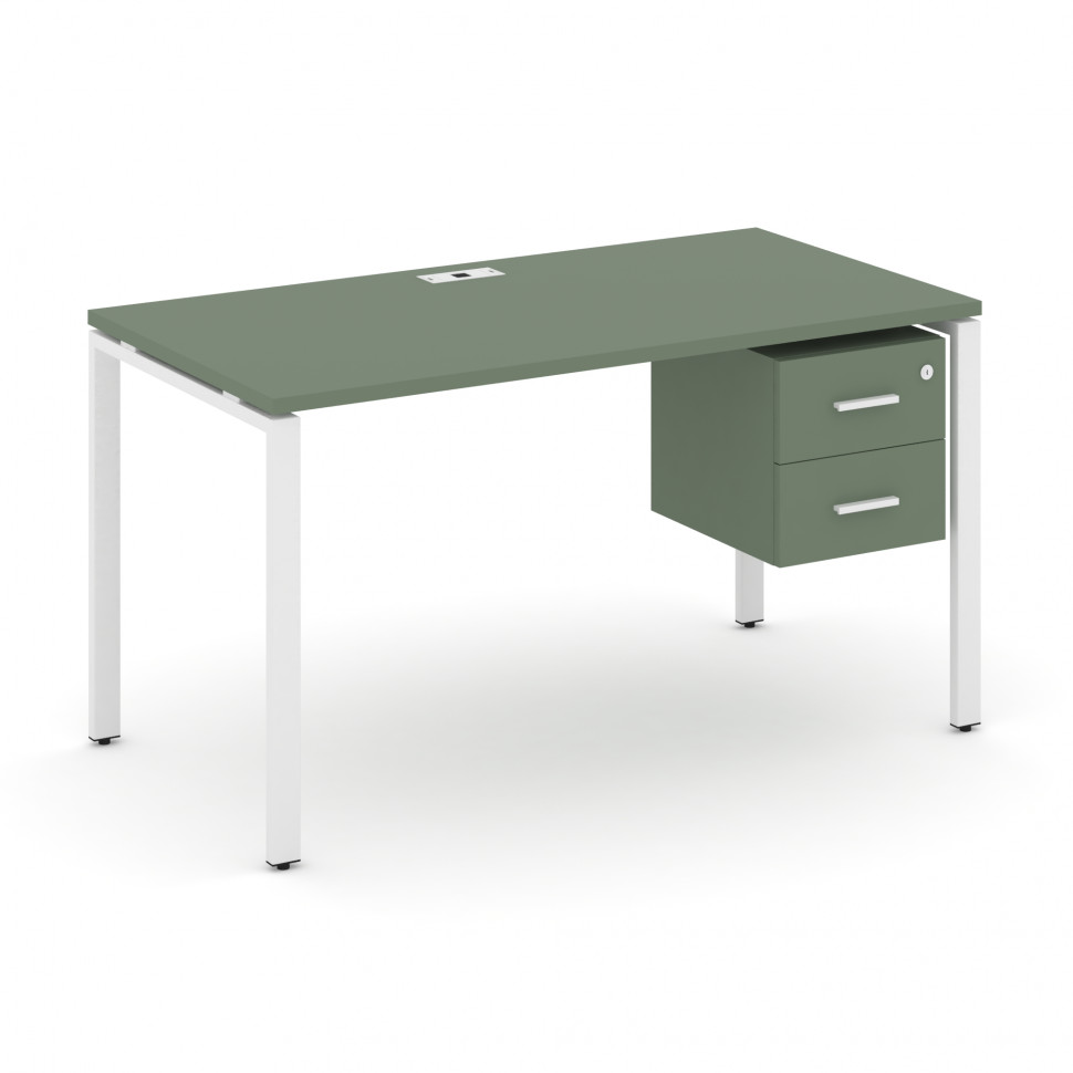 Concept Стол рабочий с подвесной тумбой с 2 ящ. CN.SP-113 W Кобо/Металл Белый 980*720*750