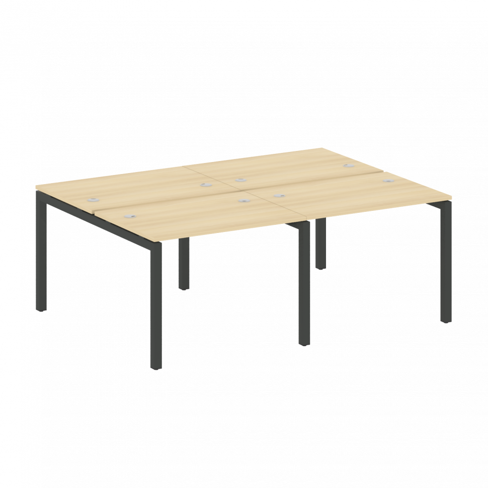 Metal System Quattro Рабочая станция на 4 места на П-образном м/к 50БП.СМ-4.1 Акация Лорка/Металл Ан