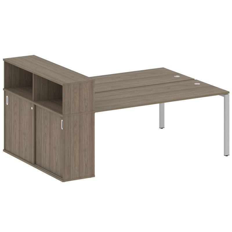 Metal System Рабочая станция с шкафом-купе на П-образном м/к БП.РС-СШК-2.5 Т Вяз Благородный/Металл