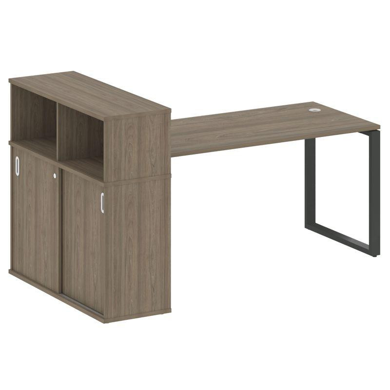 Metal System Стол письменный с шкафом-купе на О-образном м/к БО.РС-СШК-3.4 Т Вяз Благородный/Металл Metal System Стол письменный с шкафом-купе на О-образном м/к БО.РС-СШК-3.4 Т Вяз Благородный/Металл