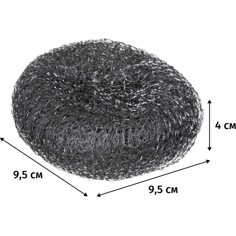 Губка-мочалка металлическая большая D=9,5см.,вес=34,8гр. PACLAN