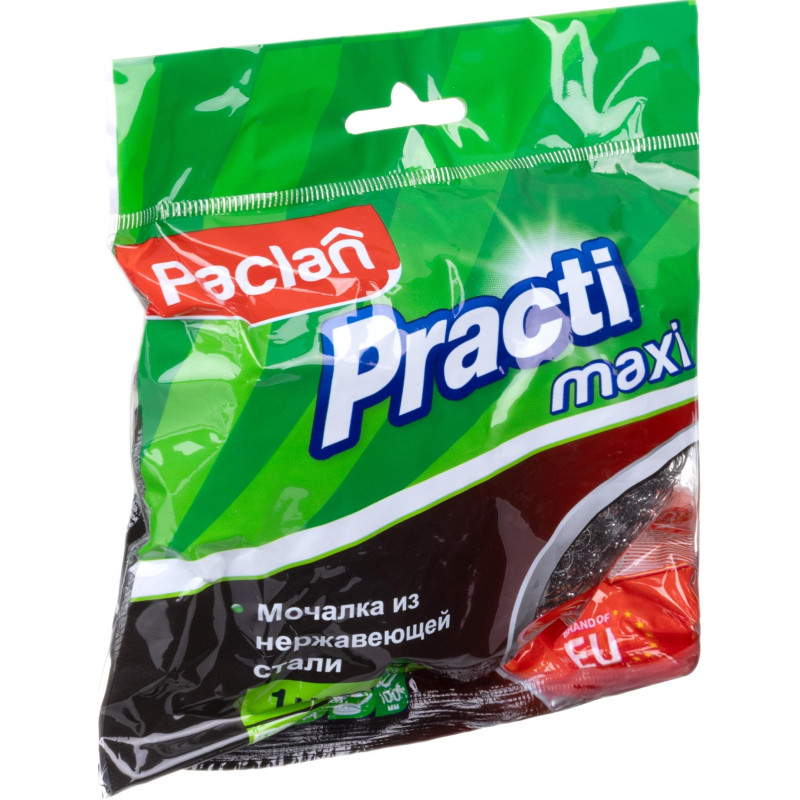 Губка-мочалка металлическая большая D=9,5см.,вес=34,8гр. PACLAN