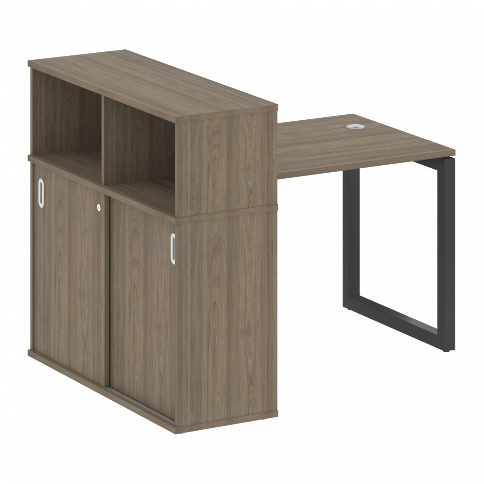 Metal System Quattro Стол письменный с шкафом-купе на О-образном м/к 50БО.РС-СШК-3.1 Т Вяз Благородн