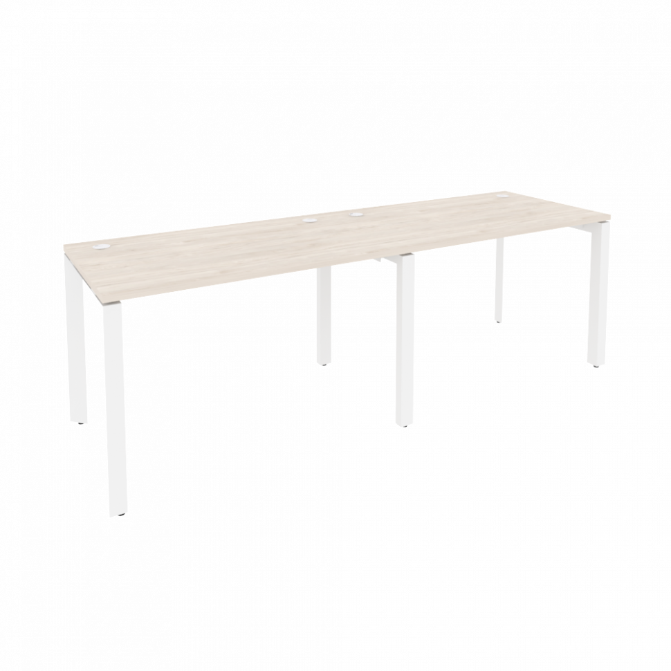 Onix Рабочая станция на П-образном м/к O.MP-RS-2.2.7 Денвер Светлый/Металл Белый 2360*720*750