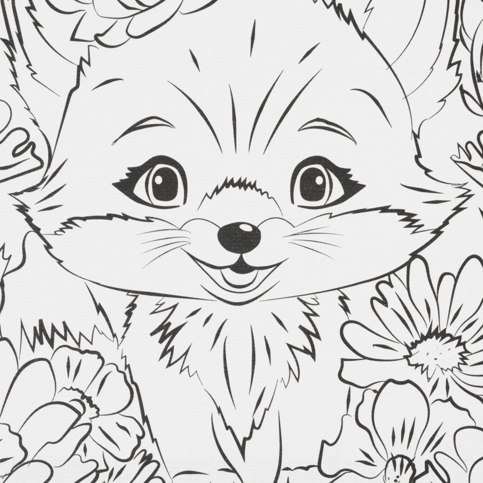 Набор д/дет тв-ва холст для росписи 15x15см лис МУЛЬТИ АРТ CANV15X15-118859