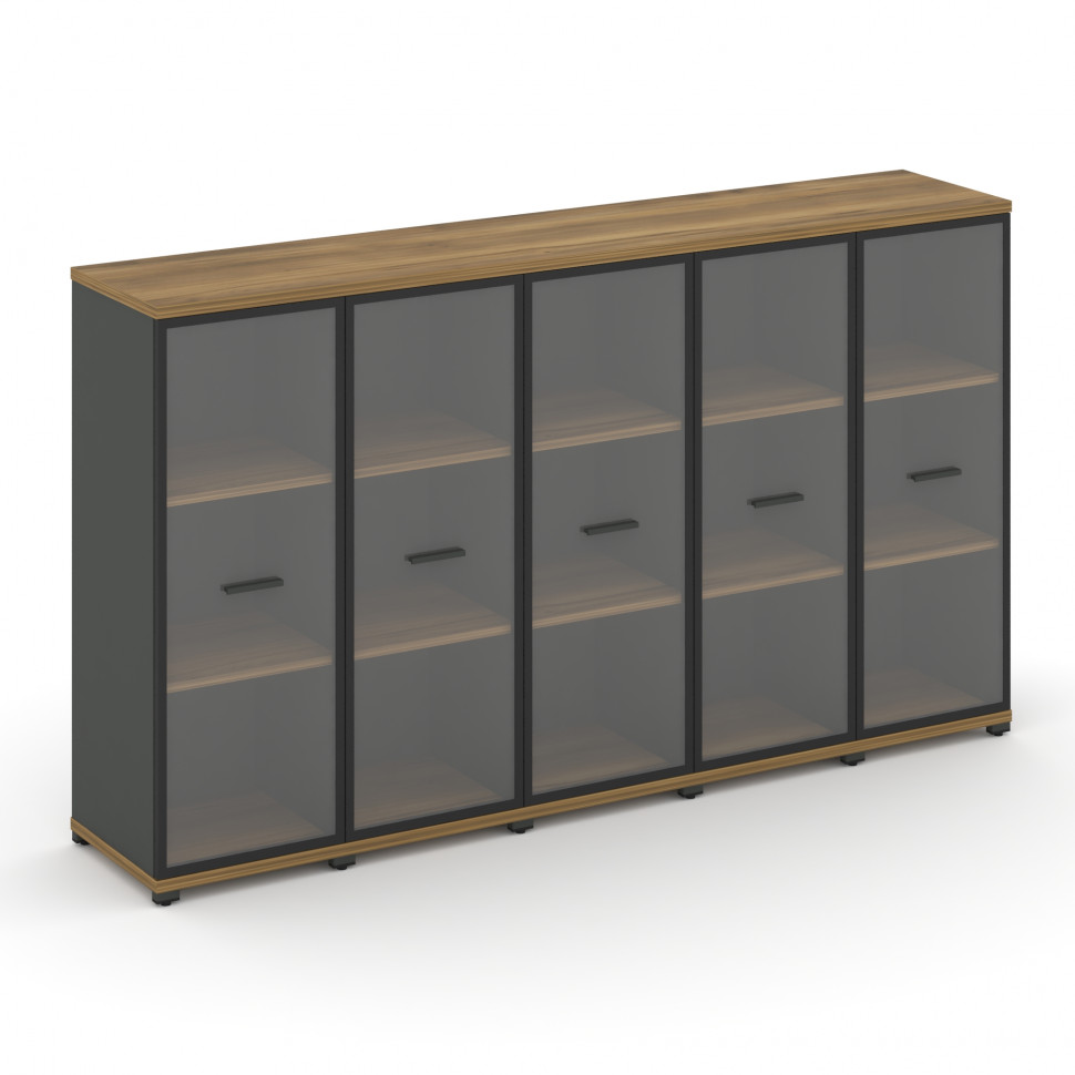 Concept Шкаф 5 узких секций, 3 ниши CN.STU-356 RPB A Сандал Янтарный/Антрацит/Металл Антрацит/Прозра