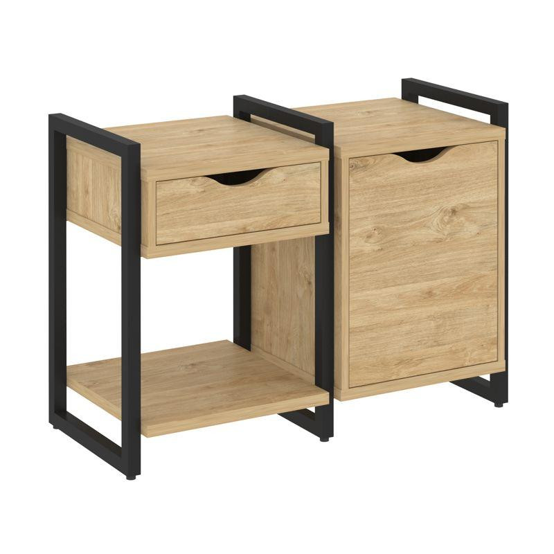 Loft Тумба на регулируемых опорах VR.L-TN-3.O Тиквуд Светлый/Металл Черный 970*460*719 Loft Тумба на регулируемых опорах VR.L-TN-3.O Тиквуд Светлый/Металл Черный 970*460*719