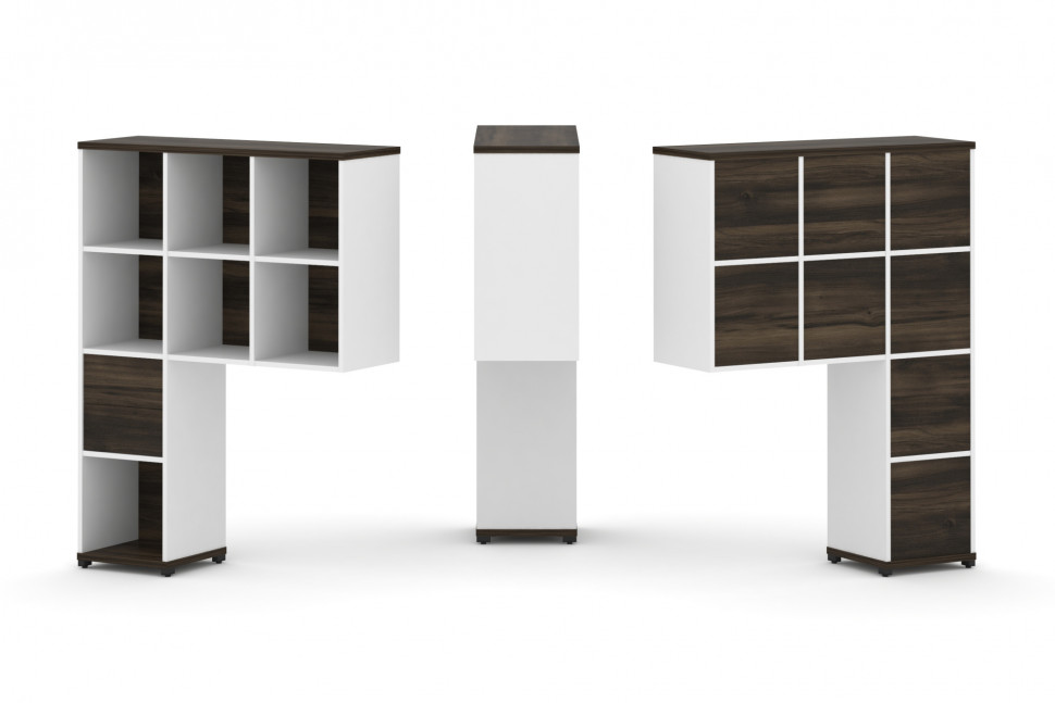 Concept Надставка высокая CN.ONV-002 Дуб Мали/Белый Бриллиант/Металл Черный 1099*350*1486