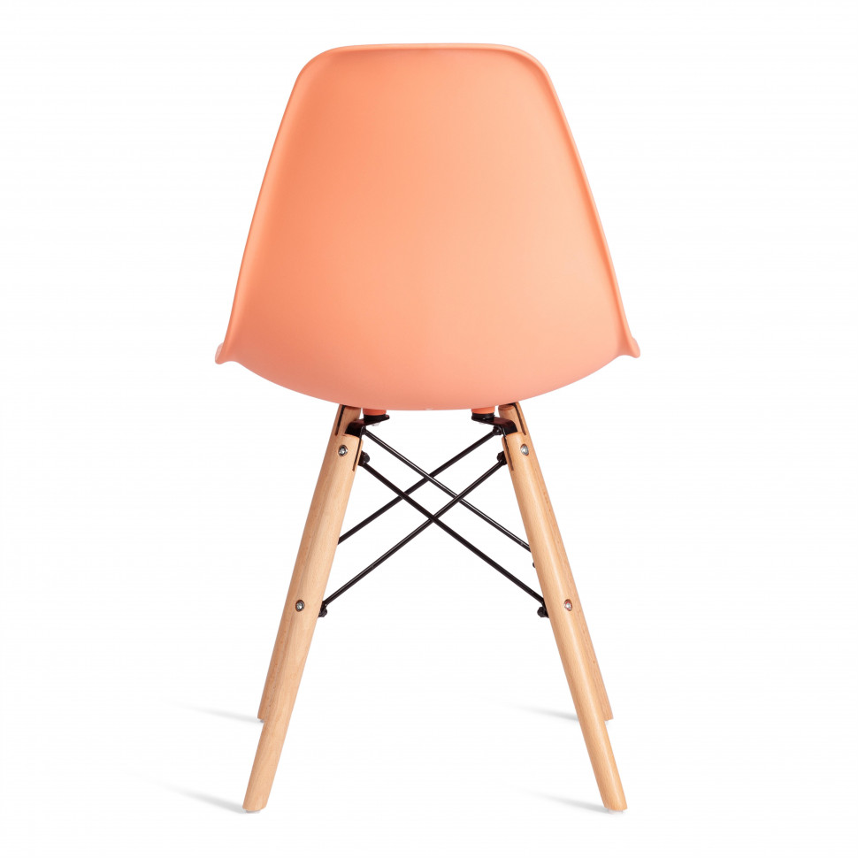 Стул CINDY (EAMES) (mod. 1801) дерево бук/металл/сиденье пластик, 45x51x82 см, Orange (Оранжевый)