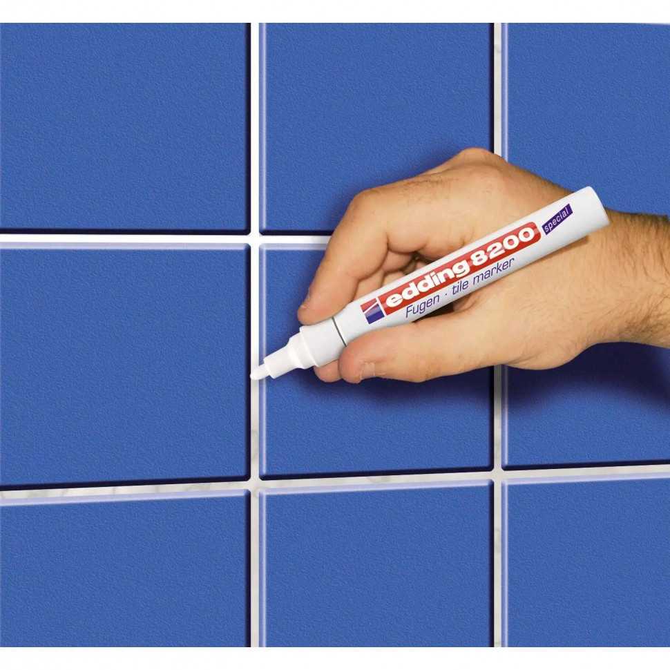 Маркер для кафеля EDDING E-8200 метал.корпус 2-4мм белый