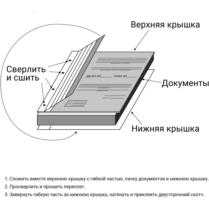 Папка архивная для переплета картон/ бумвинил, 50 мм