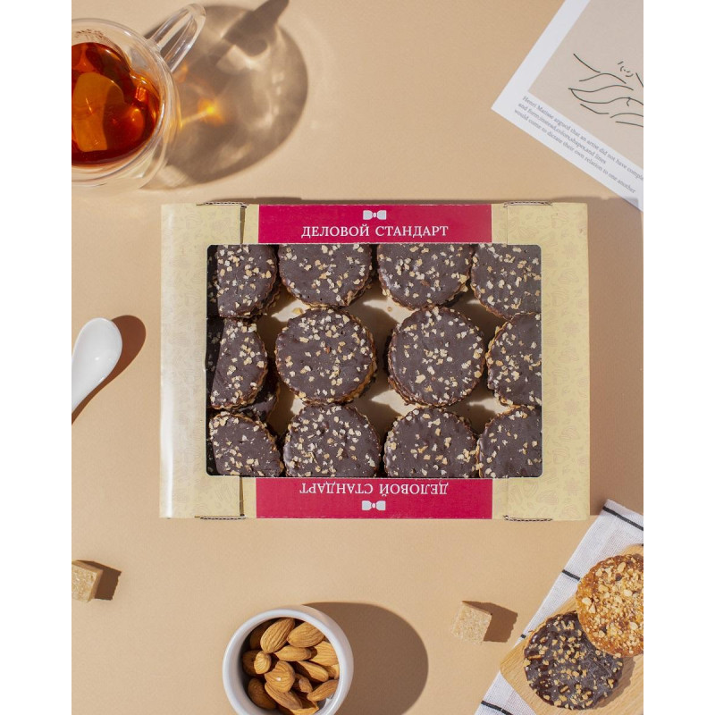 Печенье сдобное Деловой Стандарт Печенье с фундуком и шоколадом, 340г