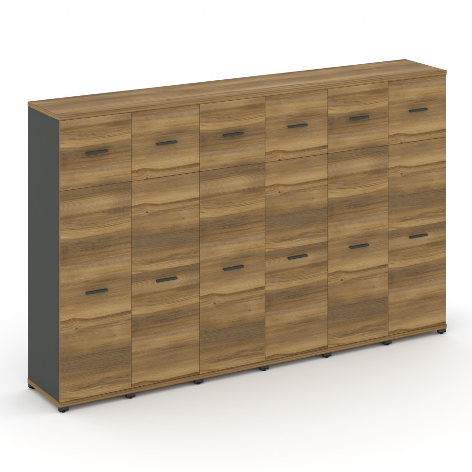 Concept Шкаф 6 узких секций, 4 ниши CN.STU-464 A Сандал Янтарный/Антрацит/Металл Антрацит 2500*420*1