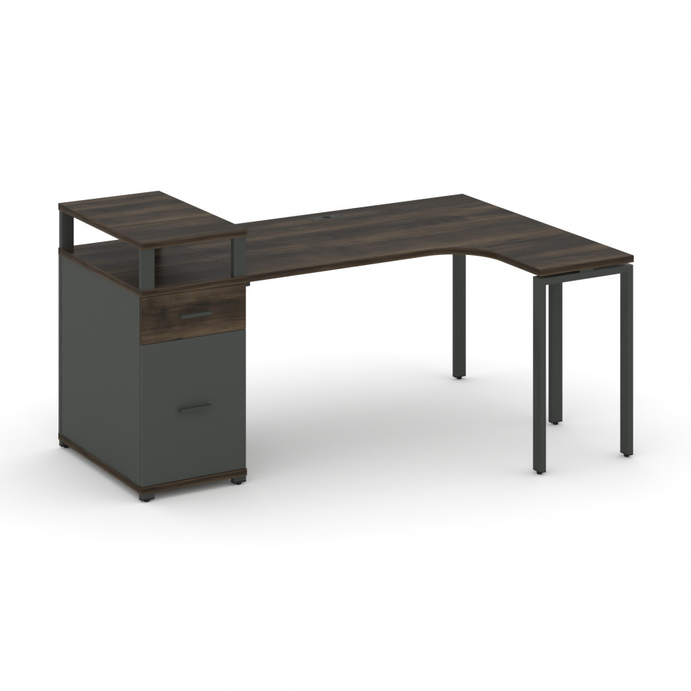 Concept Стол эргономичный CN.SA-407(R) A Дуб Мали/Антрацит/Металл Антрацит 1800*1180*917