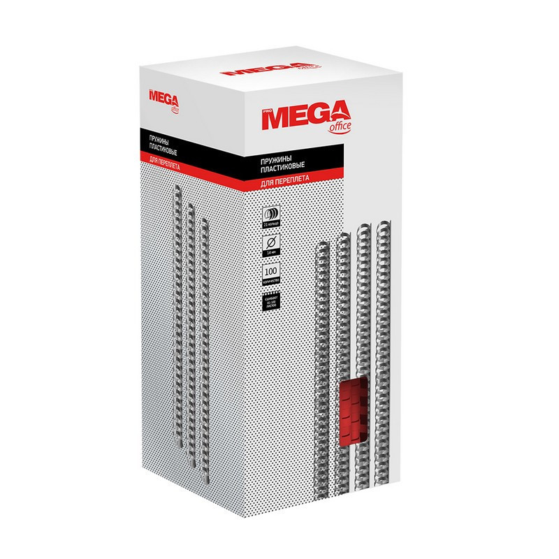 Пружины для переплета пластиковые Promega office 14мм крас. 100шт/уп.
