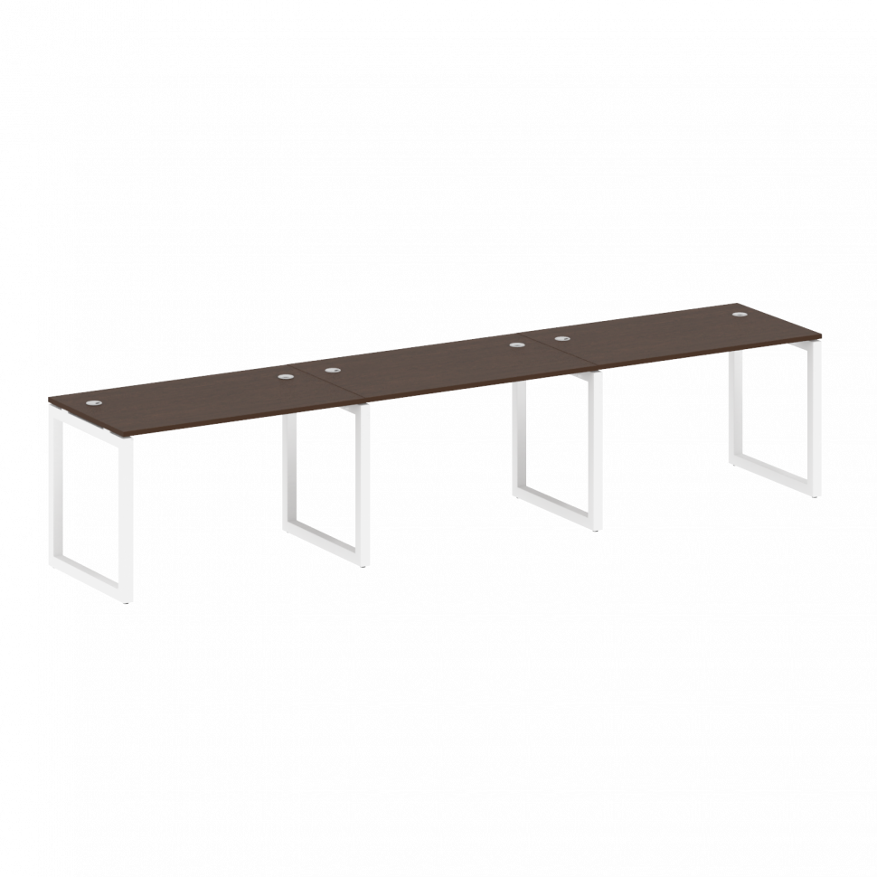 Metal System Quattro Рабочая станция на 3 места на О-образном м/к 50БО.СМ-3.2 Венге Цаво/Металл Белы