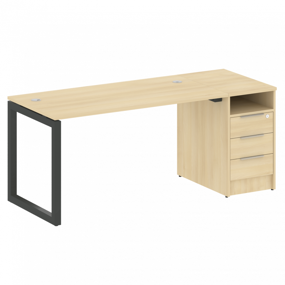 Metal System Quattro Рабочая станция с тумбой на О-образном м/к 50БО.РС-СТП-1.3 Акация Лорка/Металл Metal System Quattro Рабочая станция с тумбой на О-образном м/к 50БО.РС-СТП-1.3 Акация Лорка/Металл