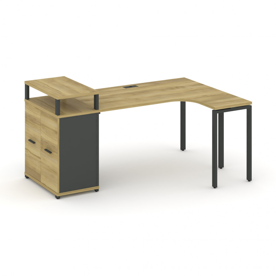Concept Стол эргономичный с опорным распаш. шкафом с верх. горизонтом CN.SA-212(R) A Дуб Винченцо/Ан Concept Стол эргономичный с опорным распаш. шкафом с верх. горизонтом CN.SA-212(R) A Дуб Винченцо/Ан