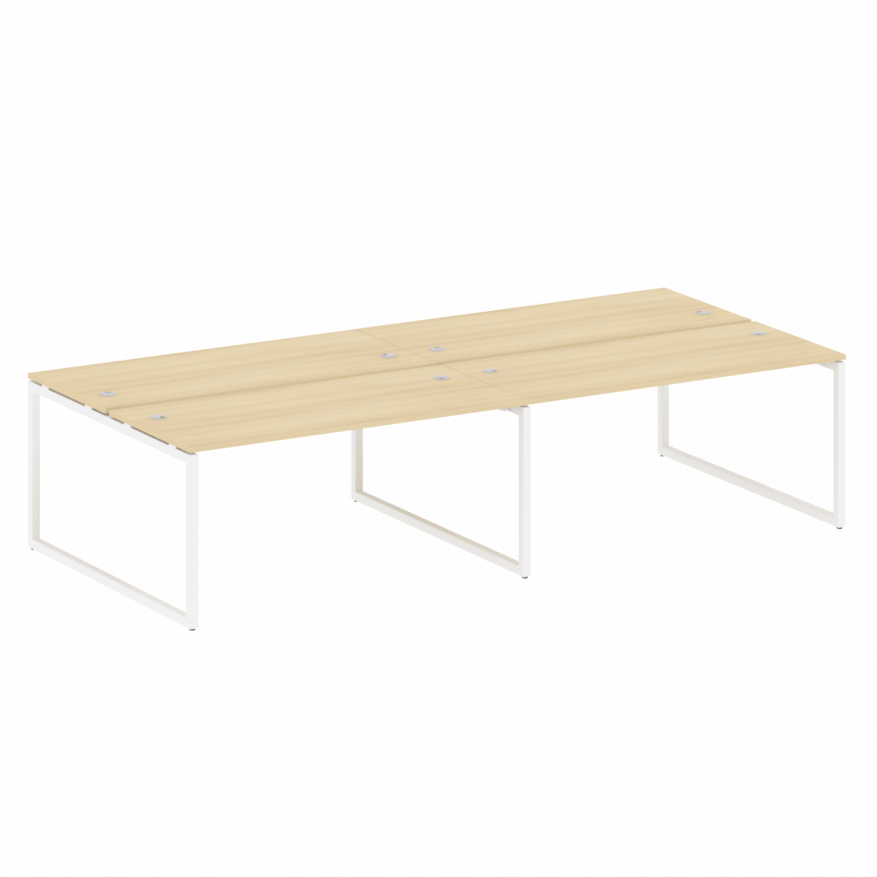 Metal System Quattro Рабочая станция на 4 места на О-образном м/к 40БО.СМ-4.4 Акация Лорка/Металл Бе