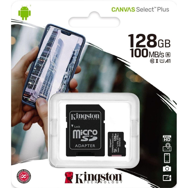 Карта памяти Kingston Canvas Select Plus microSDXC UHS-I +ад, SDCS2/128GB