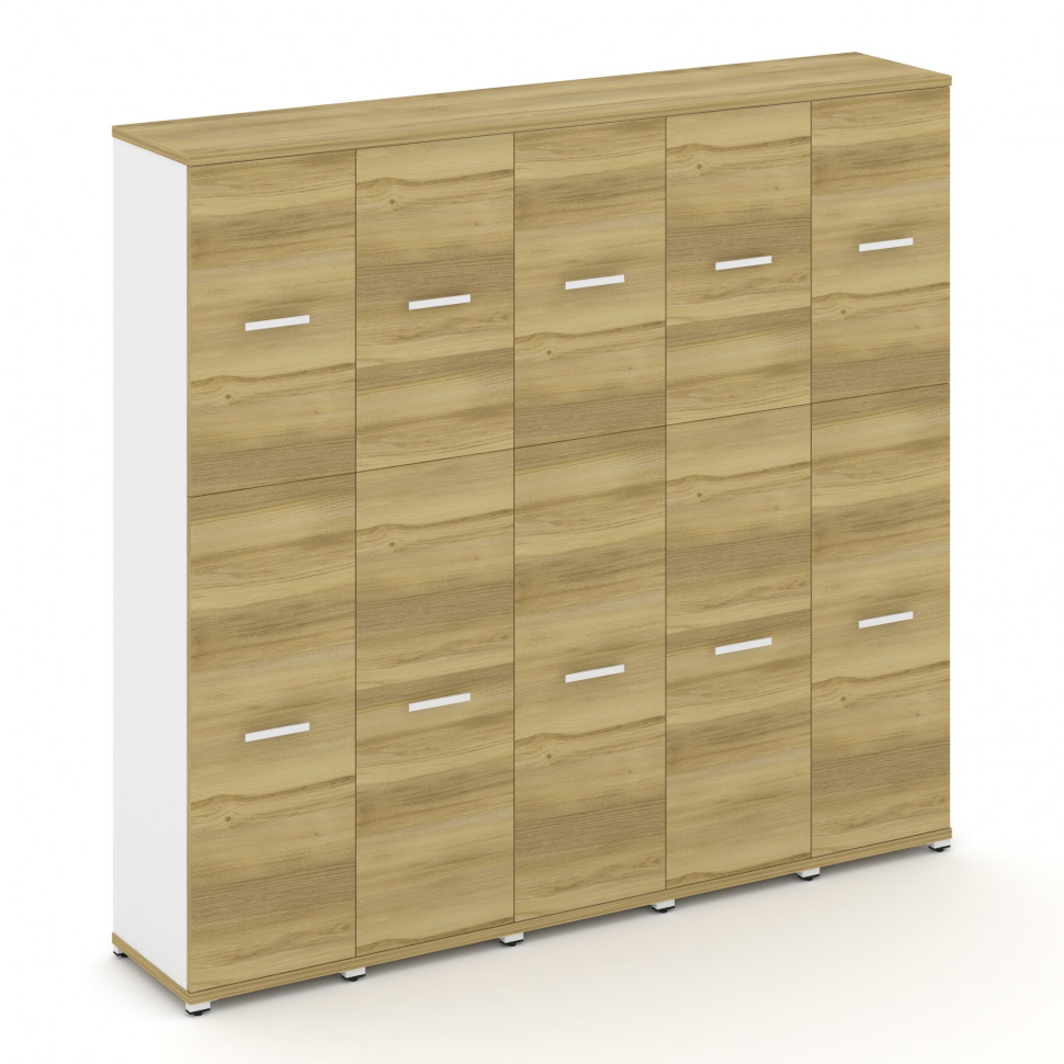 Concept Шкаф 5 узких секций, 5 ниш CN.STU-555 W Дуб Винченцо/Белый Бриллиант/Металл Белый 2084*420*1