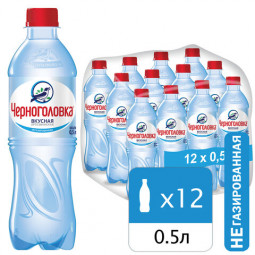 Вода негазированная минеральная "ЧЕРНОГОЛОВСКАЯ", 0,5 л, пластиковая бутылка