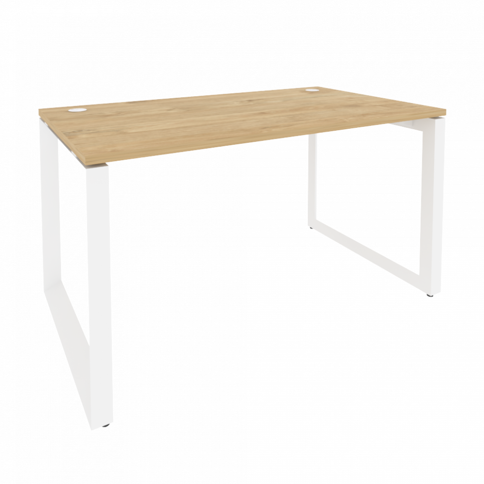 Onix Стол рабочий на О-образном м/к O.MO-SP-3.8 Тиквуд Светлый/Металл Белый 1380*800*750