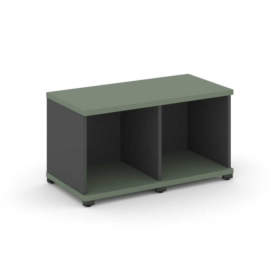 Concept Стеллаж 2 узкие секции, 1 ниша CN.STU-120 Кобо/Антрацит/Металл Антрацит 836*420*450