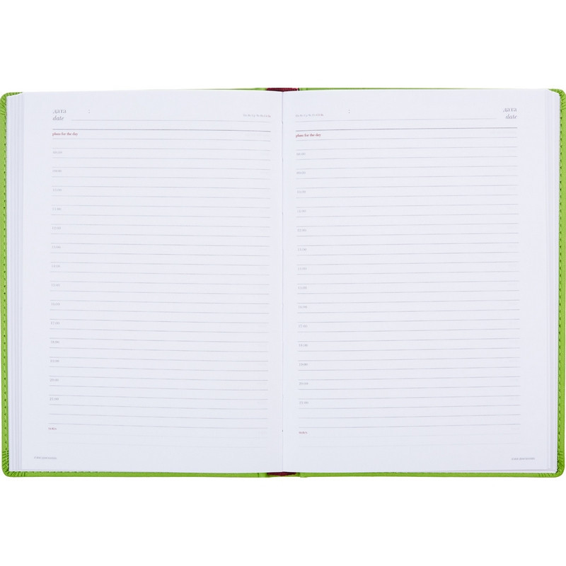 Ежедневник недатированный А5+, 136л, VELVET салатовый  3-115/08