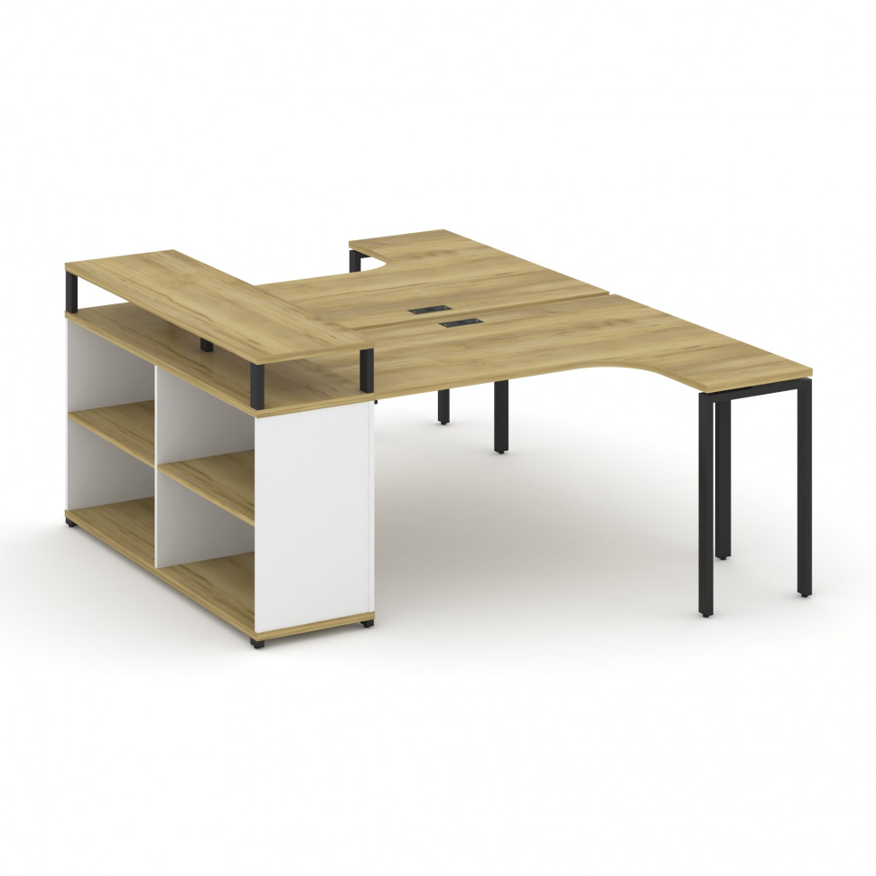Concept Рабочая станция с опорным стеллажом с верх. горизонтом CN.DSA-203 Дуб Винченцо/Белый Бриллиа