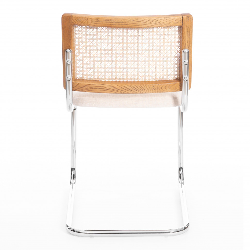 Стул MANI дерево вяз, ротанг/ткань лен, металлический каркас, Груша (№3), 46х46х78 см