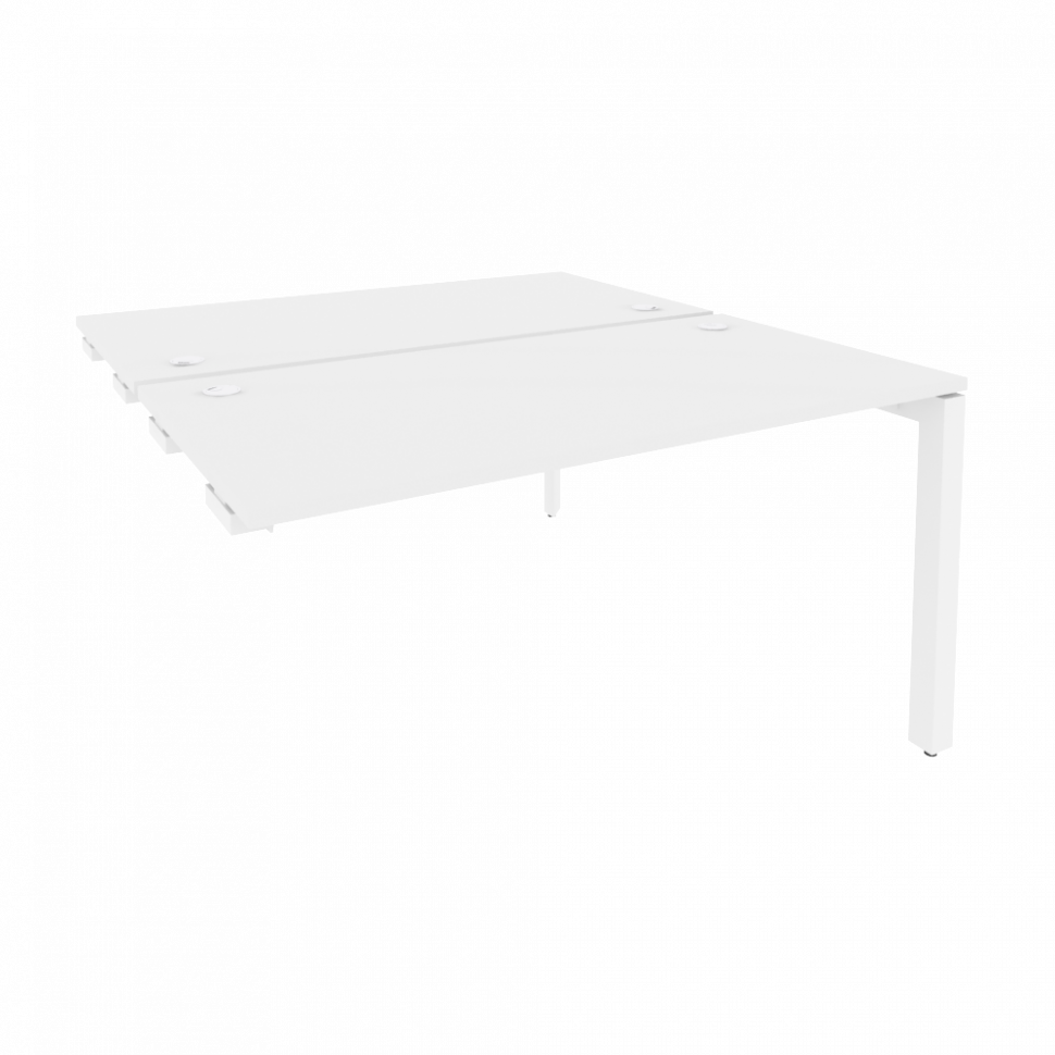 Onix Стол-приставка двойной на П-образном м/к к опорным элем. O.MP-D.SPR-3.7 Белый Бриллиант/Металл