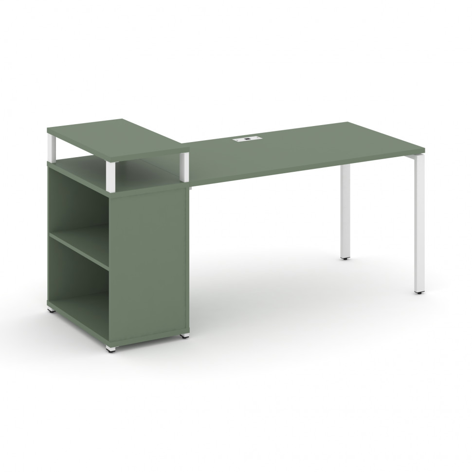 Concept Стол рабочий с опорным стеллажом с верх. горизонтом  CN.SP-205 Кобо/Металл Белый 1400*720*91