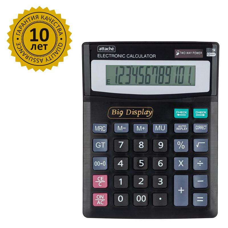 Калькулятор настольный ПОЛНОРАЗ-Й Attache ATC-444-12F12раз.дв.пит,192x148мм