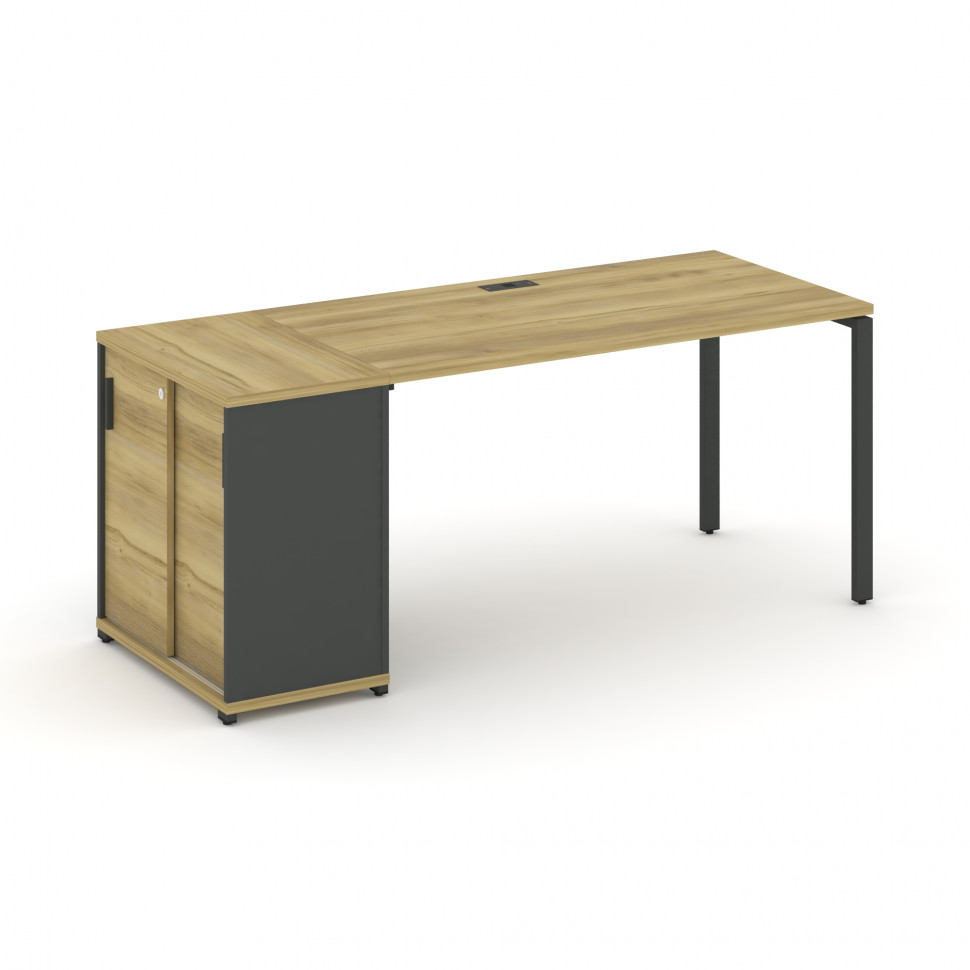 Concept Стол рабочий с опорным шкафом-купе CN.SP-233 A Дуб Винченцо/Антрацит/Металл Антрацит 1400*72 Concept Стол рабочий с опорным шкафом-купе CN.SP-233 A Дуб Винченцо/Антрацит/Металл Антрацит 1400*72