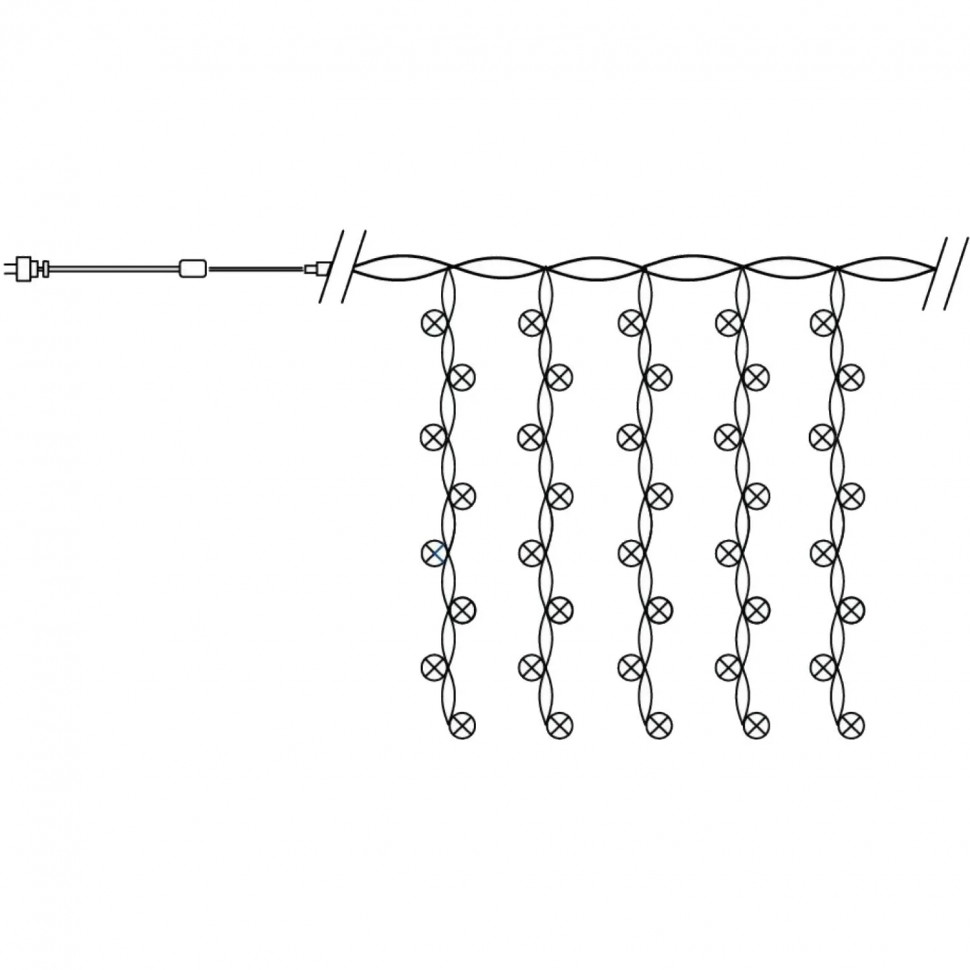 Гирлянда светодиодная Feron CL20 занавес 2x2м + 3м 5000К, 230V, 32337