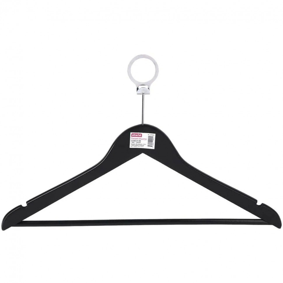 Вешалка-плечики WW_Attache CU3014-AB/LH001-ANTI дер,антив,кольцо,р50-52 чер