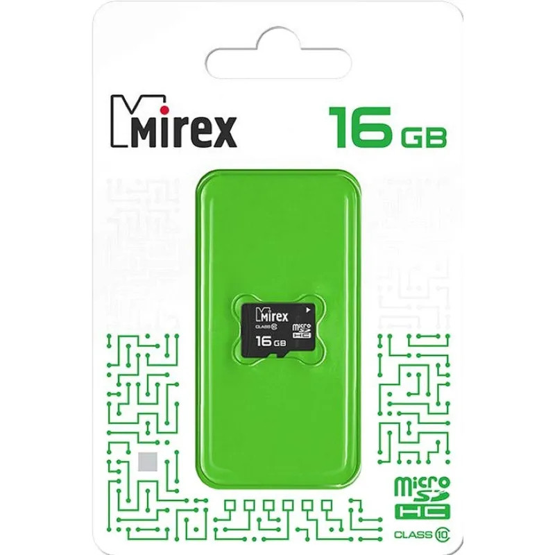 Карта памяти Mirex microSDHC 16Gb (class 10), шт (13612-MC10SD16)
