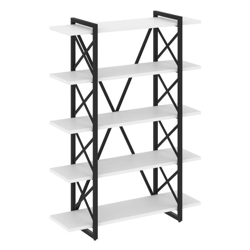 Loft Стеллаж на рег. опорах-5 полок VR.L-MST.O-5.8V Белый Бриллиант/Металл Черный 1200*400*1650