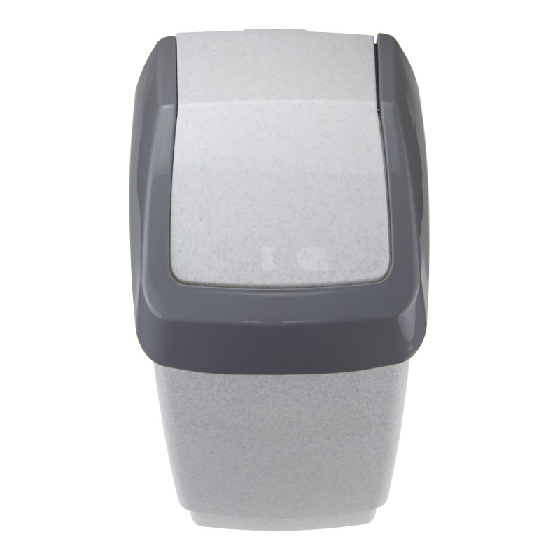 Ведро мусорное 7 л, пластиковое, с крышкой-вертушкой, мрамор_СПБ