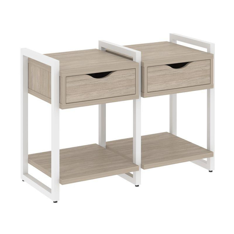 Loft Тумба на регулируемых опорах VR.L-TN-1.O Дуб Аттик/Металл Белый 970*460*719 Loft Тумба на регулируемых опорах VR.L-TN-1.O Дуб Аттик/Металл Белый 970*460*719