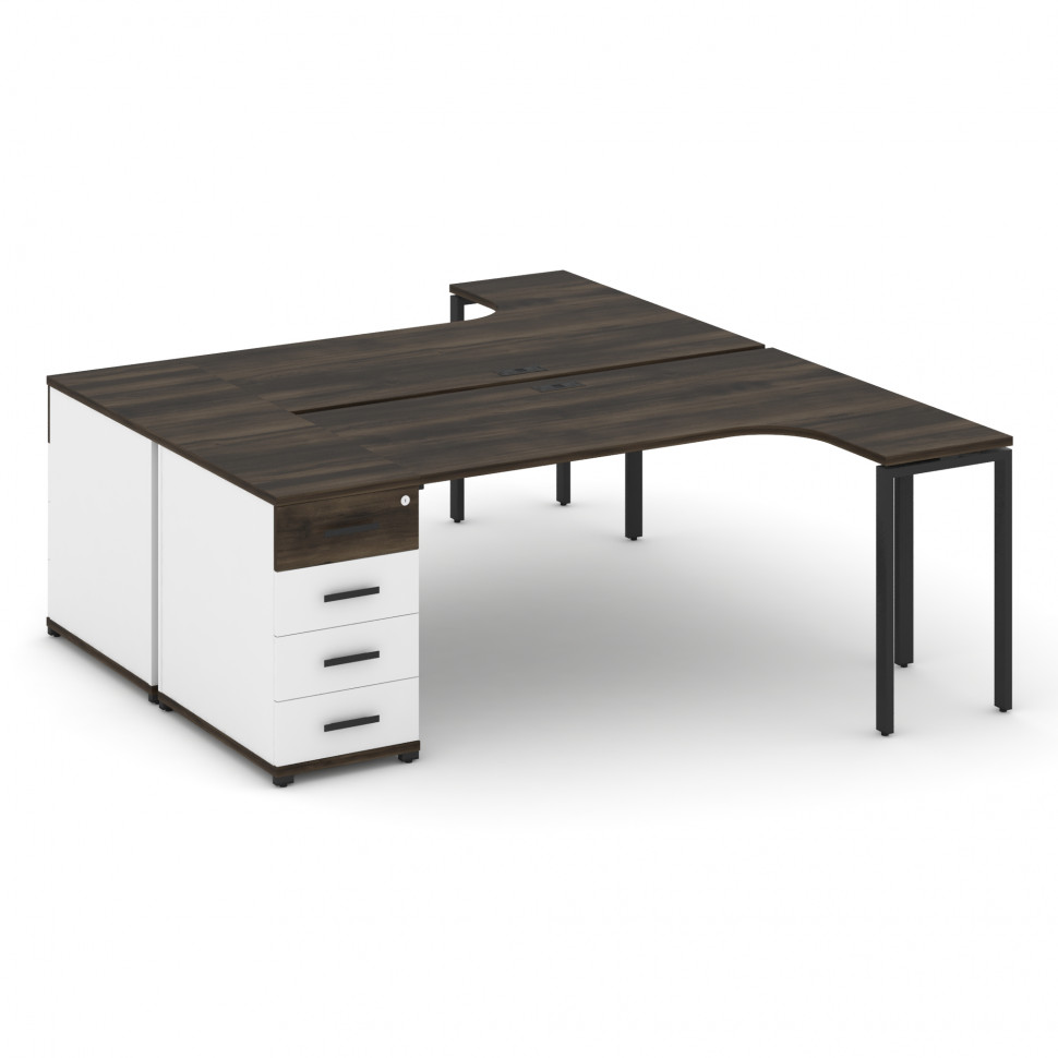 Concept Рабочая станция CN.DSA-402 B Дуб Мали/Белый Бриллиант/Металл Черный 2000*1180*750