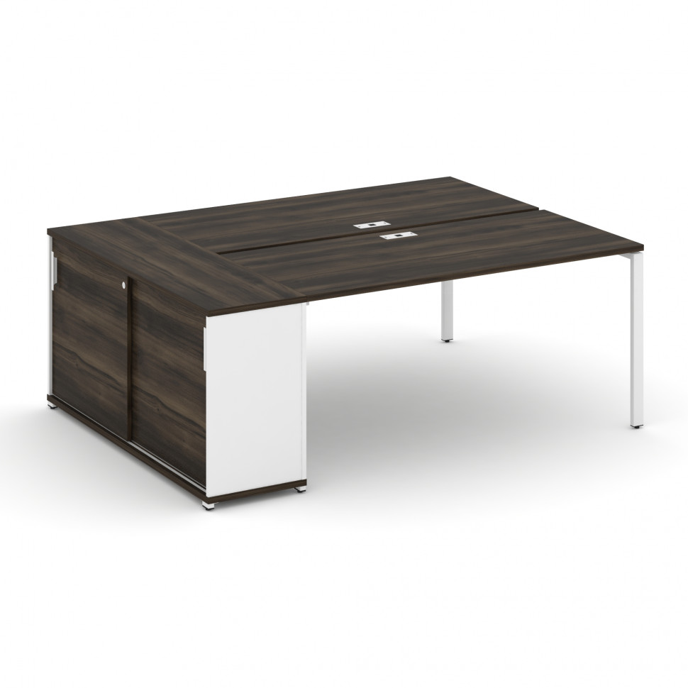 Concept Рабочая станция с опорным шкафом-купе CN.DRS-236 W Дуб Мали/Белый Бриллиант/Металл Белый 200