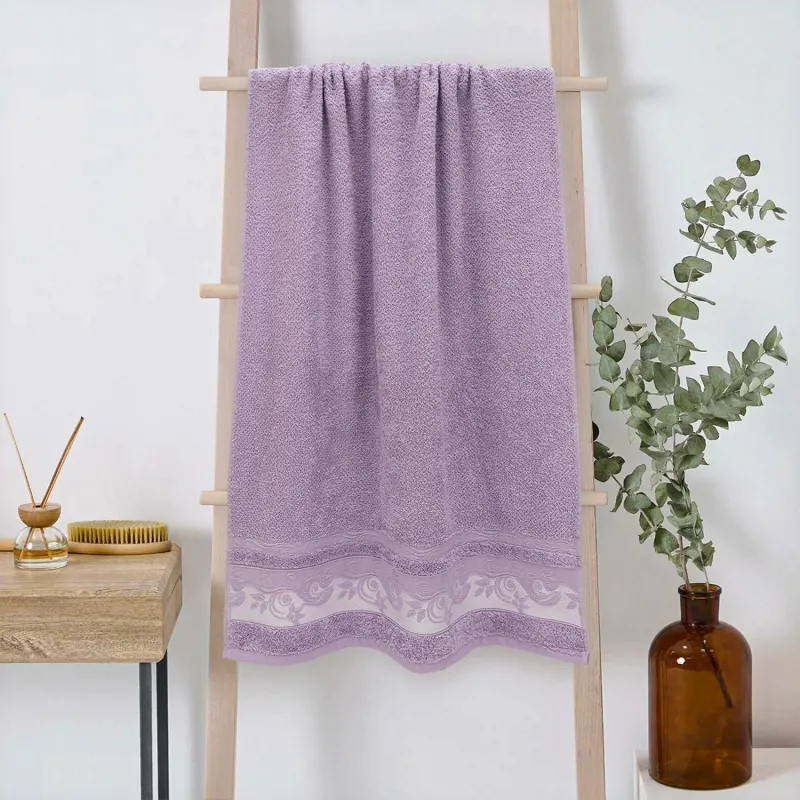 Полотенце махровое УЗБ Клэр, L 70х130 сир,159203