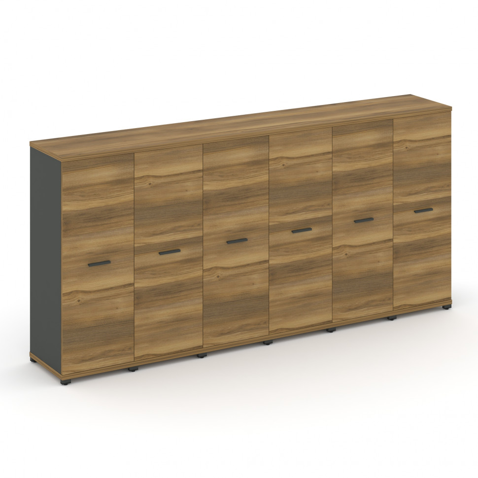 Concept Шкаф 6 узких секций, 3 ниши CN.STU-366 A Сандал Янтарный/Антрацит/Металл Антрацит 2500*420*1