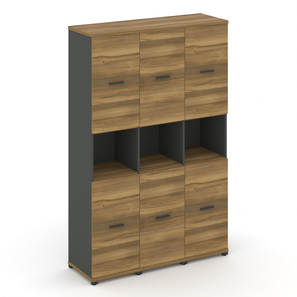 Concept Шкаф 3 узкие секции, 5 ниш CN.STU-533 A Сандал Янтарный/Антрацит/Металл Антрацит 1252*420*19