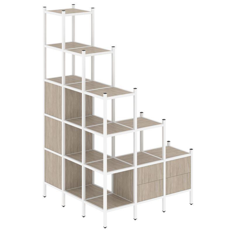 Loft Угловой внешний стеллаж наборный VR.L-59 Дуб Аттик/Металл Белый 1278*1278*2280 Loft Угловой внешний стеллаж наборный VR.L-59 Дуб Аттик/Металл Белый 1278*1278*2280