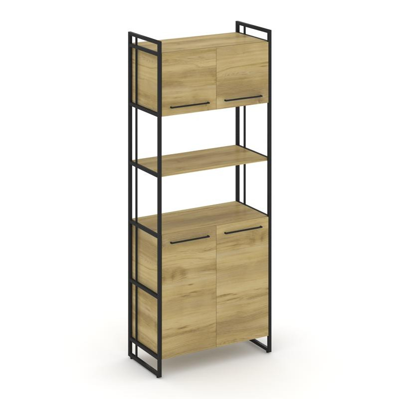 Rift Шкаф 5 ниш широкий RF.SS-53 Дуб Винченцо/Металл Черный/Черный Ручки 798*396*2010