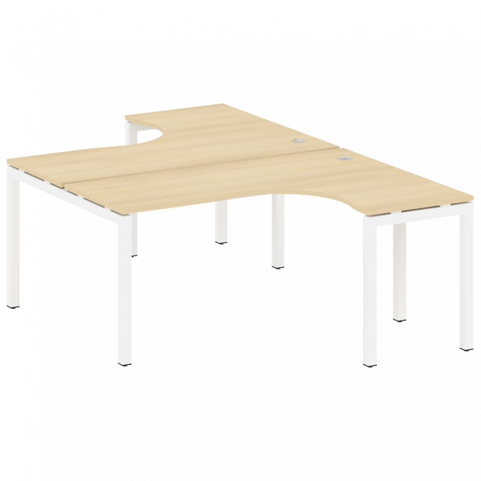 Metal System Quattro Рабочая станция криволинейная на П-образном м/к 50БП.РАС-СА-2.4 Акация Лорка/Ме